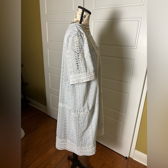 Sundance Lucille Lace Eyelet Dress, Gray - Picture 5 of 8